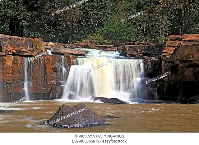part of waterfall Tadtone in climate forest of Thailand