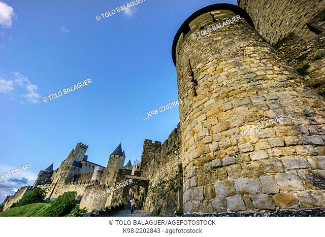 ciudadela amurallada de Carcasona, declarada en 1997 Patrimonio de la Humanidad por la Unesco, capital del departamento del Aude, region Languedoc-Rosellon
