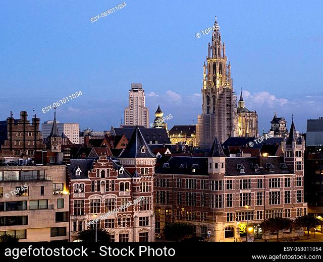 Belgium, Old Town of Antwerp at the Harbor