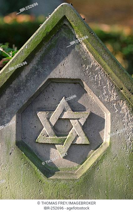 Gravestone with Magen David at the jewish cemetry in Koblenz Rhineland-Palatinate Germany Europe