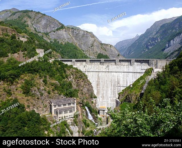 barrage at Lac du Chambon in Isere in France