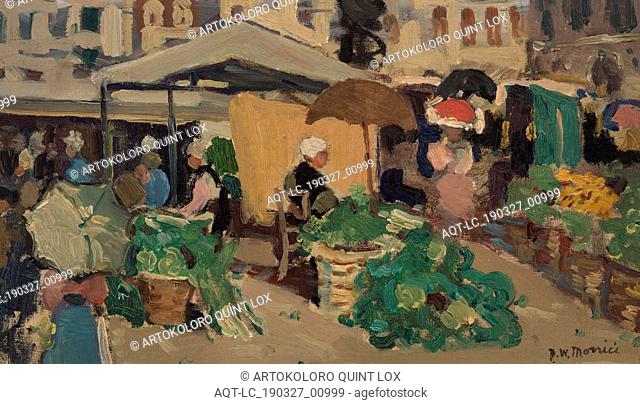 James Wilson Morrice: Market Scene, James Wilson Morrice, c. 1898â€“1899, Oil on canvas (later mounted to fiberboard), Overall: 9 3/16 x 12 in. (23