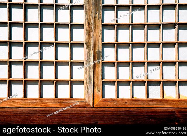 Korean traditional wooden door background