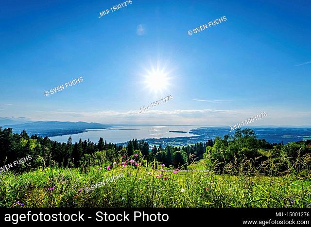 View of Lake Constance against the light