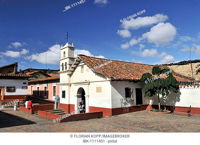 Ermita del Humilladero Chapel, Plaza del Chorro de Quevedo, Quevedo brook plaza, La Candelaria district, Bogotá, Colombia, South America