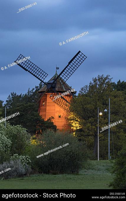 Stockholm, Sweden The Ulvsunda kvarn or Ulvsunda windmill in park in the Bromma suburb
