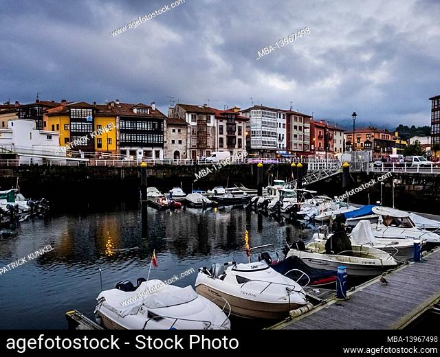 Evening mood in the port of Llanes in Asturias