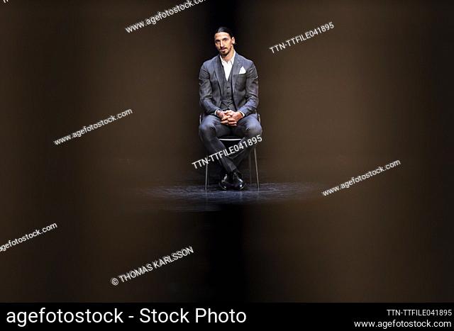 Swedish football player Zlatan Ibrahimovic, at Il Palazzo dell'Arte in Milan, Italy, on December 12, 2021, in connection with the release of his new book...