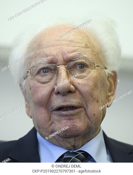 Czech orthopedist Oldrich Czech speaks during a press briefing to mark 50th anniversary of first total hip replacement surgery performed in then Czechoslovakia...