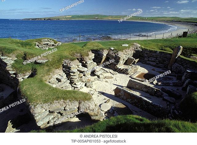 UK, Scotland, Orkney Islands, Skara Brae archaeolocigal site