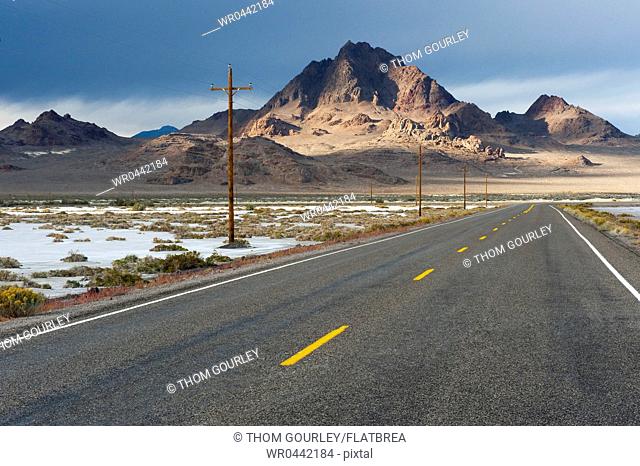 Two Lane Highway Passing Through the Desert