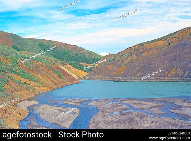 Bergh Lake Formed by a Landslide in Denali Naitonal Park in Alaska