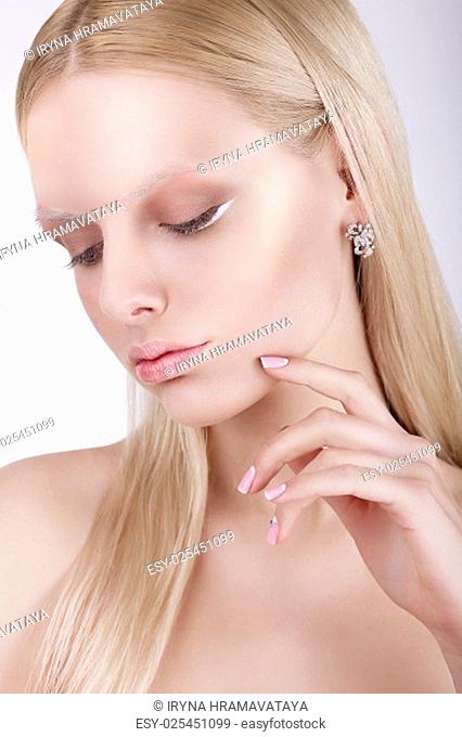 Portrait of Thoughtful Gorgeous Blond Woman