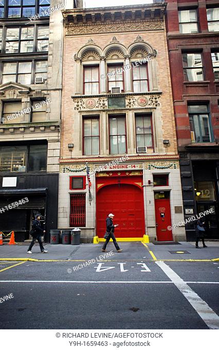 The firehouse where Engine Co 14 is quartered is seen in the Flatiron neighborhood of New York The building dates to 1894 and was designed by Napolean LeBrun in...