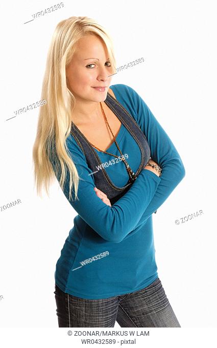 Sexy blonde teenage girl looking boldly at the camera, Stock Photo, Picture  And Royalty Free Image. Pic. WR0432595 | agefotostock