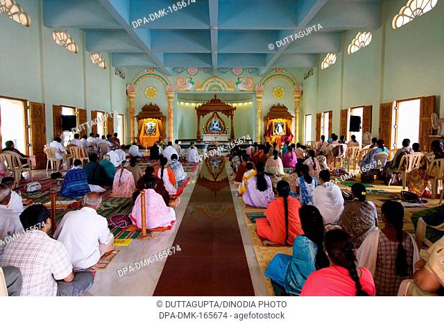 Prayers hall at ramkrishna mission ashram ; Belgaum ; Karnataka ; India