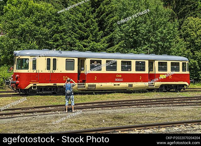 A motorised railway carriage at Korenov station, which was the centre of the celebration of 120 years of the Tanvald - Korenov cog railway and the Korenov  -...