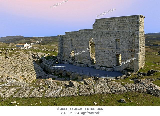 Roman theater of Acinipo, Ronda, Malaga province, Region of Andalusia, Spain, Europe