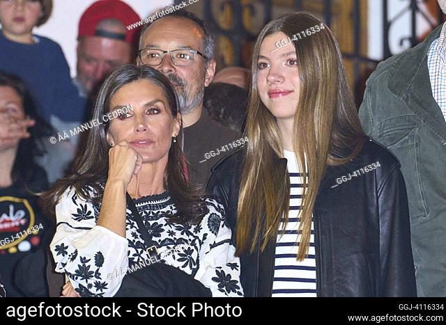 Queen Letizia of Spain, Princess Sofia attends the performance of the Living Passion (a Festival of National Tourist Interest with 60 years of history) during...
