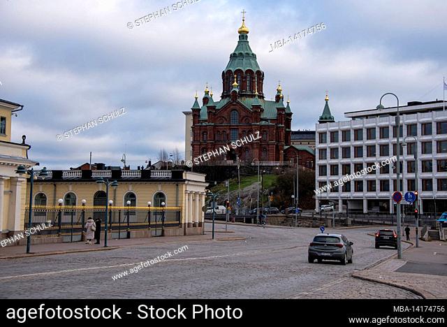 Finland, Helsinki, Uspensky Cathedral, largest Orthodox church outside Russia in Scandinavia