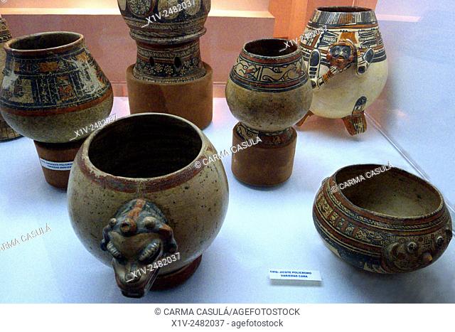 Ceramic pieces Chortega culture in the Archaeological Museum in Chorotega Enrique B.Mantica in Chinandega