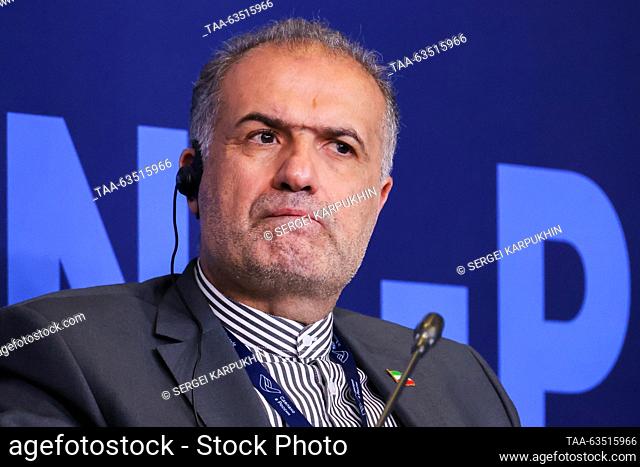 RUSSIA, MOSCOW - OCTOBER 19, 2023: Iran's Ambassador to Russia Kazem Jalali attends the Made in Russia 2023 International Export Forum at the Manezh Central...