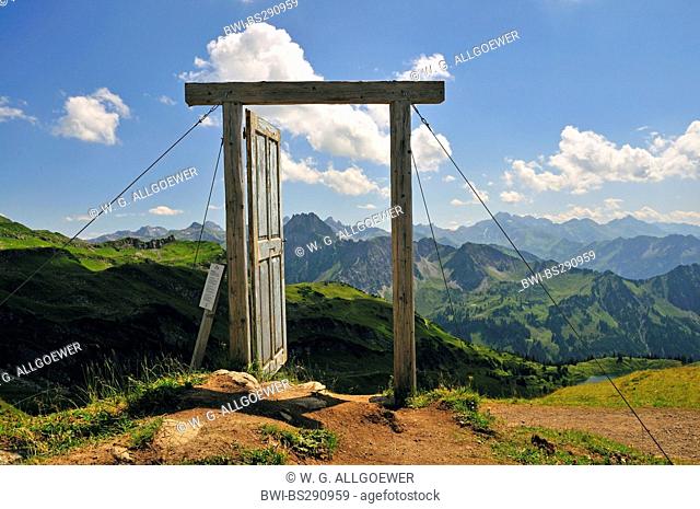 part of the projekt 'Open the door to another world', Porta Alpinae at Nebelhorn, Germany, Bavaria, Allgaeu, Allgaeu Alps