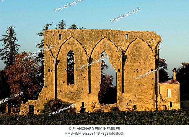 France, Gironde, Saint Emilion, medieval town listed as World Heritage by UNESCO, vestige of the romanesque church of the Couvent des Dominicains