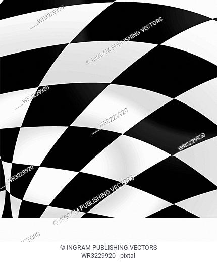 Black and white waved formula flag with ripple effect