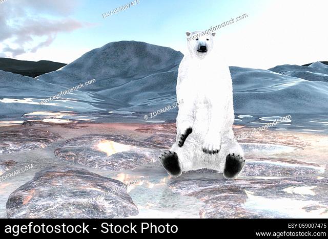 Digital 3D Illustration of a Polar Bear