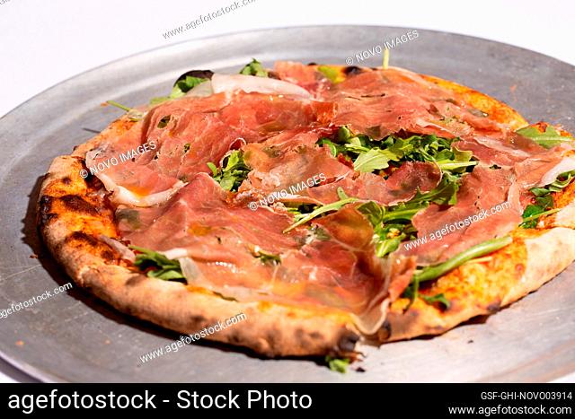 Brick Oven Pizza with Prosciutto and Arugula