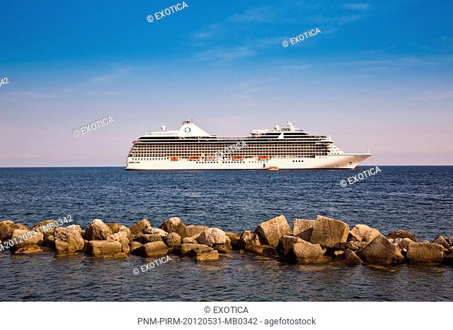 Cruise ship in the sea, Amalfi, Province of Salerno, Campania, Italy