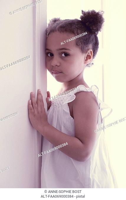 Little girl in white dress, portrait