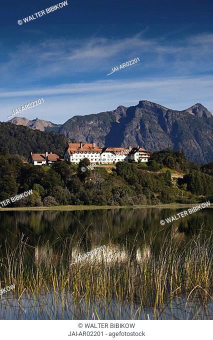 Argentina, Rio Negro Province, Lake District, Llao Llao, Hotel Llao Llao and Andes Mountains
