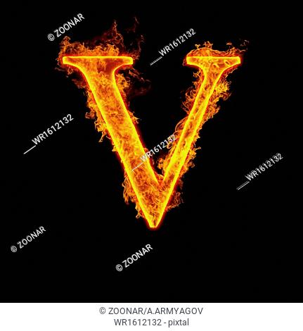 Fire alphabet letter V