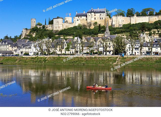 Chinon, Castle, Château de Chinon, Chinon Castle, River Vienne, Indre-et-Loire, Pays de la Loire, Loire Valley, UNESCO World Heritage Site, France
