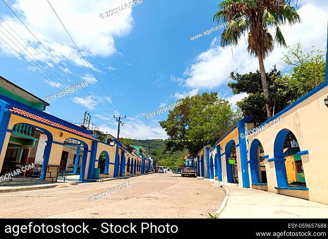 The streets of El Chorrito, town in the Sierra Madre Oriental, in the state of Tamaulipas Mexico