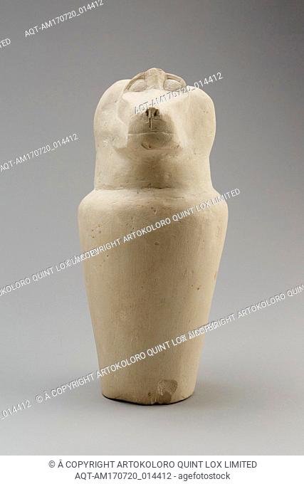 Dummy canopic jar with baboon head (Hapy), Third Intermediate Period, Kushite, Dynasty 25, ca. 712â€“664 B.C., From Egypt, Upper Egypt, Thebes, Khokha