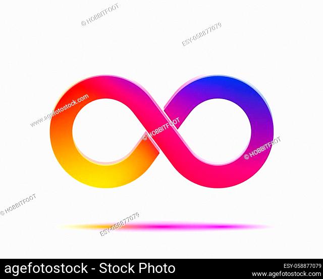 Infinity symbol with color gradient, design element. Vector illustration