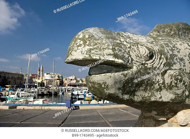 Jonah Whale Sculpture Port Old City Acco Israel