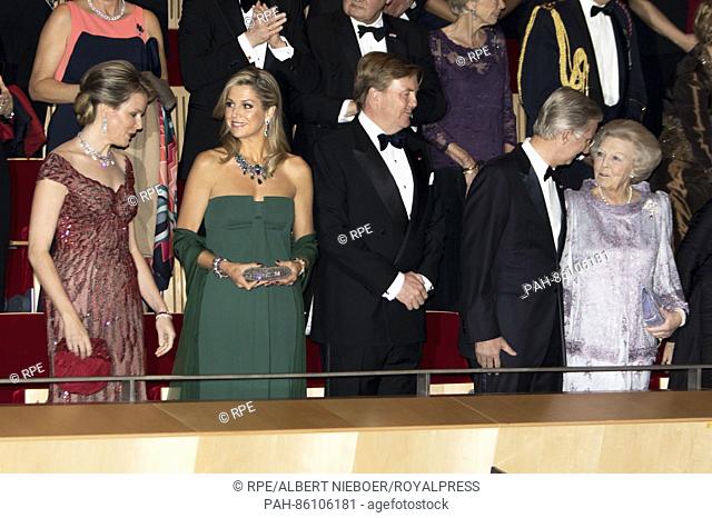 Amsterdam, 29-11-2016 Queen Mathilde, Queen Máxima, King Willem-Alexander, King Filip, Princess Beatrix Contra Presentation