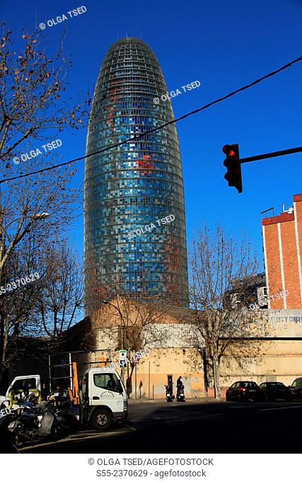 Torre Agbar by Jean Nouvel. Barcelona, Catalonia, Spain