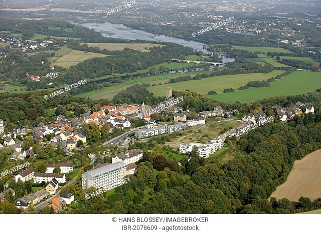 Aerial view, Blankenstein hospital, Hattingen, Ruhr Area, North Rhine-Westphalia, Germany, Europe