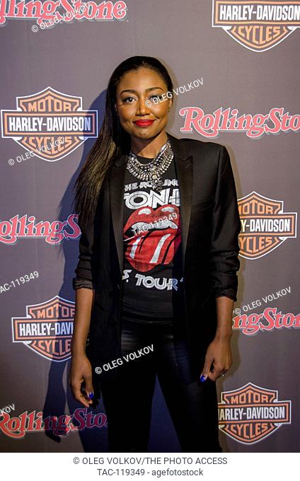 Patina Miller attends Harley-Davidson and Rolling Stone Celebrate New York Fashion Week on February 10, 2016 at the Harley-Davidson of New York City Dealership...