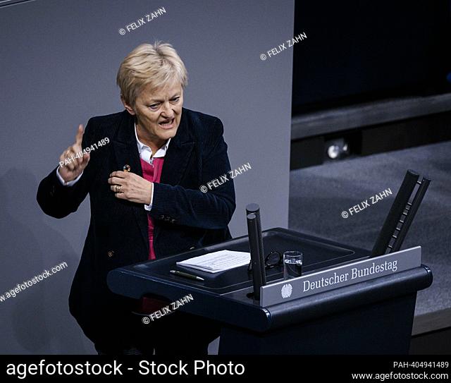 Renate Kuenerst, Alliance 90/The Greens, recorded during a speech on the subject of taking measures versus wasting life in the plenary session of the German...