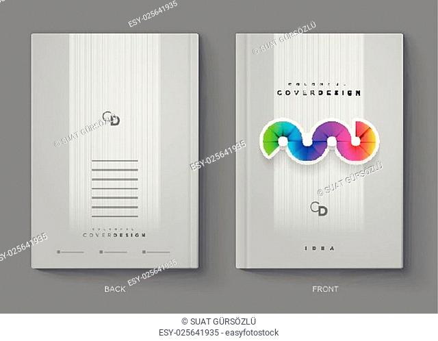 Vector annual report, brochure, flyer or booklet cover design template. Modern corporation simple and colorful layout design