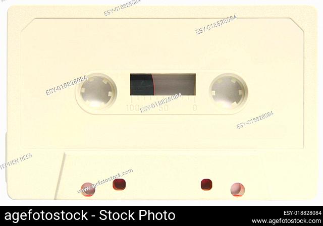 An old blank audio cassette