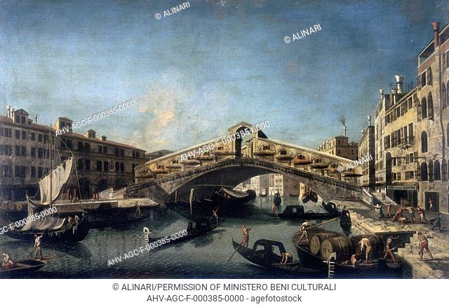 Painting by Francesco Albotto (before Michele Marieschi) sowing the Ponte di Rialto, in the Museo di Capodimonte in Naples (1735-1740 ca
