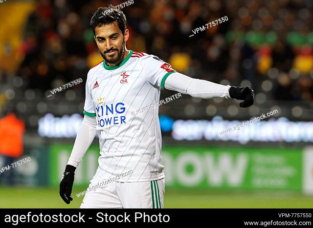 OHL's Mousa Suleiman Tamari after scoring during a soccer match between KV Oostend and Oud-Heverlee Leuven, Saturday 05 February 2022 in Oostende