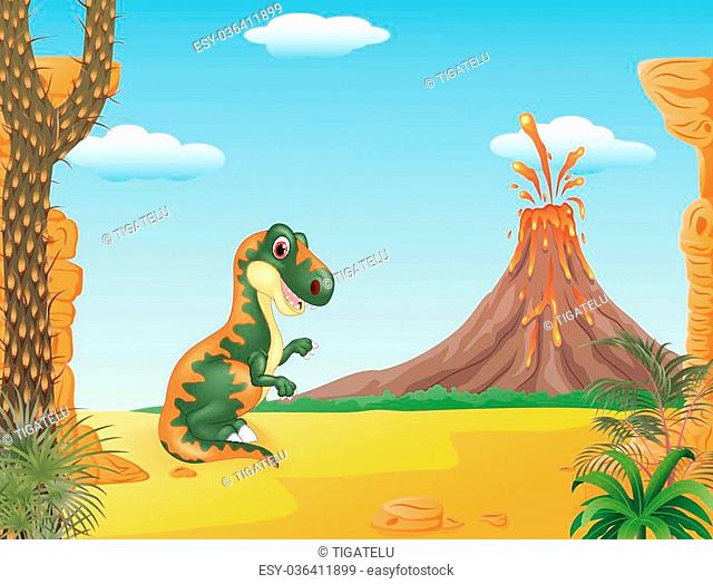 Dino dinosaurs with large fangs in a forest. This is a 3d render  illustration, Stock Photo, Picture And Low Budget Royalty Free Image. Pic.  ESY-048155507 | agefotostock